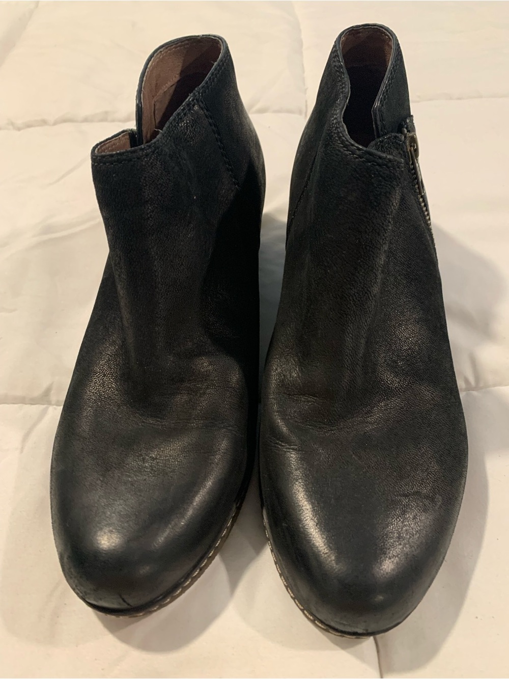 Dansko Women’s Black Leather Wedge Ankle Boot with Side Zip